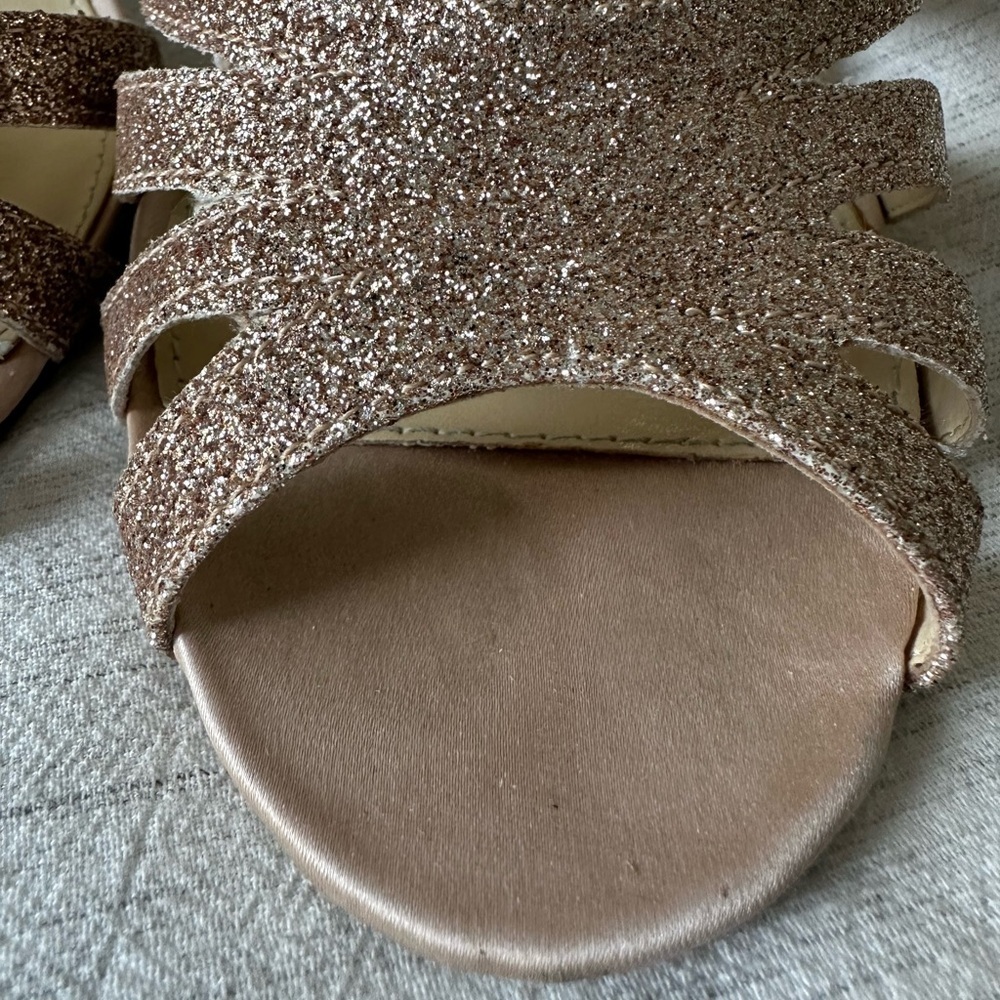 Blue by Betsy Johnson Sparkly Gold Heels, Size 9 - Picture 4 of 14